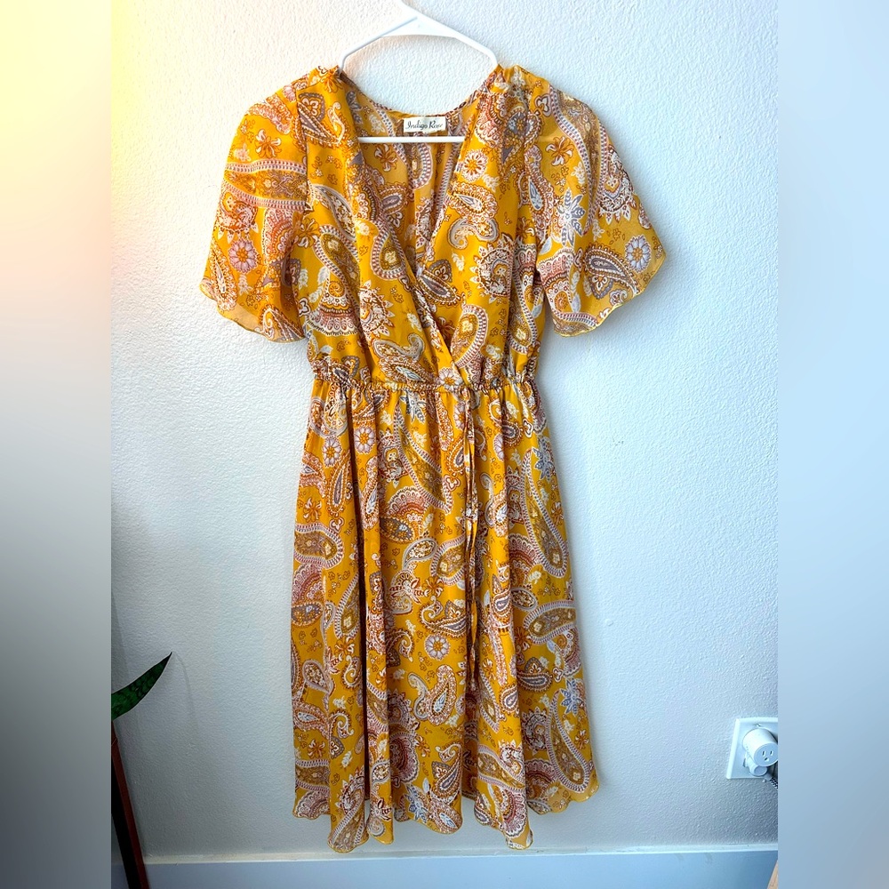 Midi yellow spring dress